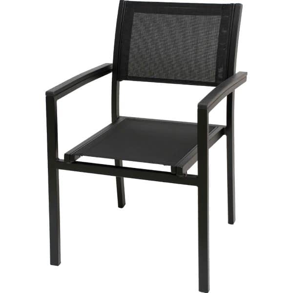 Aluminum chair with anthracite textile