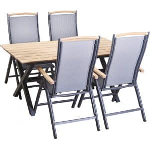 Mediterraneo garden dining table set  with 4 armchairs