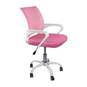Οικονομική καρέκλα γραφείου χωρίς ανάκληση ροζ