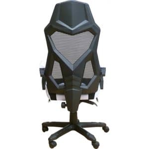 Καρέκλα gaming με δίχτυ και υποπόδιο σε λευκό χρώμα