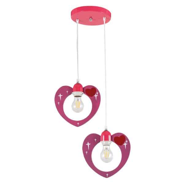 Ceiling lamp with hearts