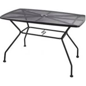 Perforated metal charcoal garden table